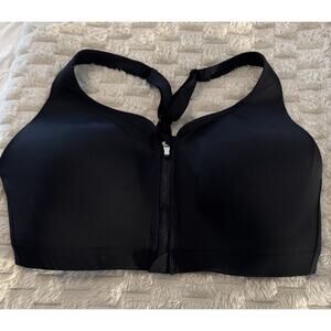 Athleta Advance Zip Front Bra Black 40D